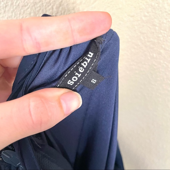 Soieblu Blue Floral Embroidered Maxi Gown Small Party Formal Wedding - Picture 8 of 8